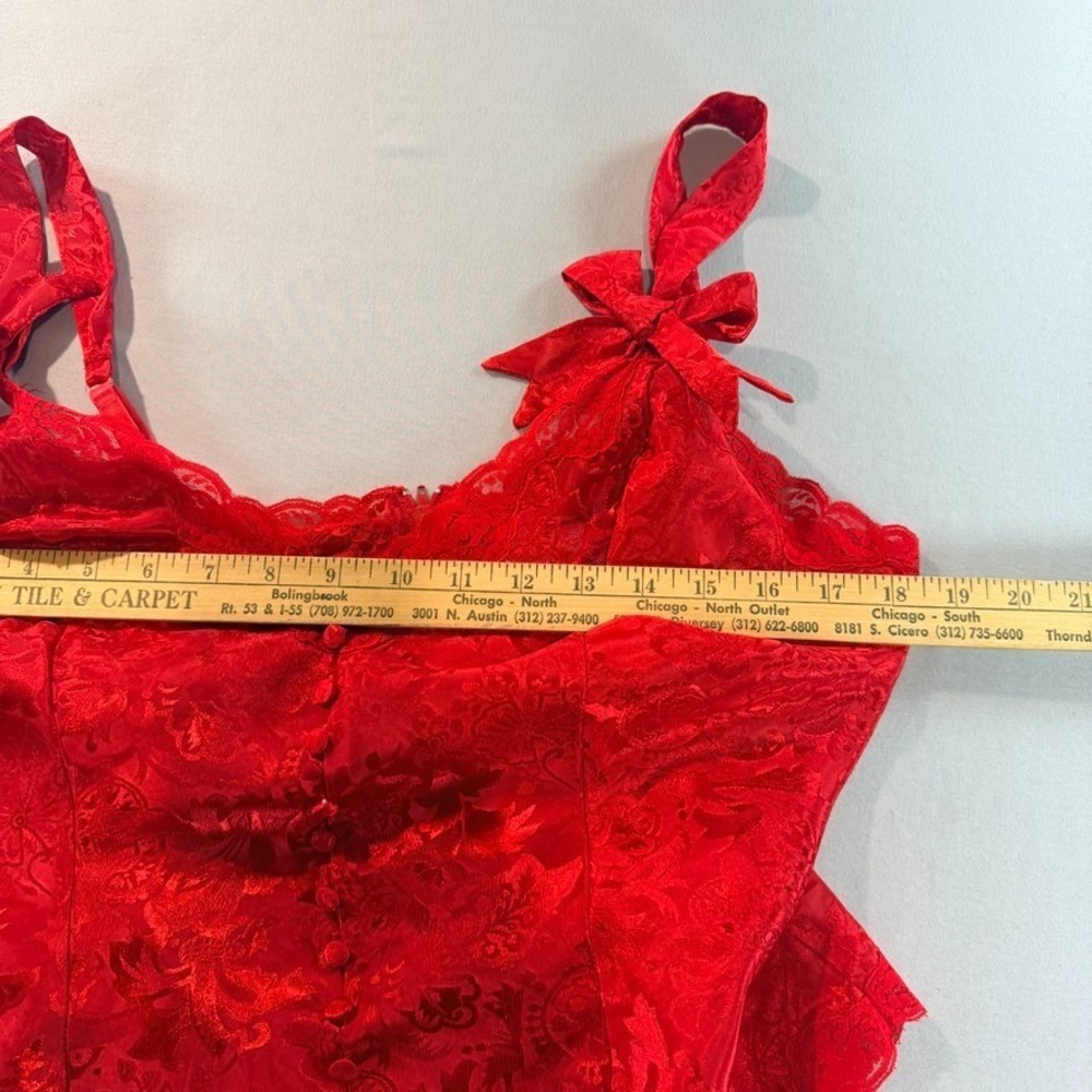 Victoria's Secret ‎ Gold Label  Red Lace Teddy Lingerie Adjustable Straps Large - Picture 5 of 6